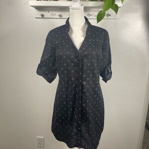 Abbey Dawn Black Star Patterned Button-Up Dress